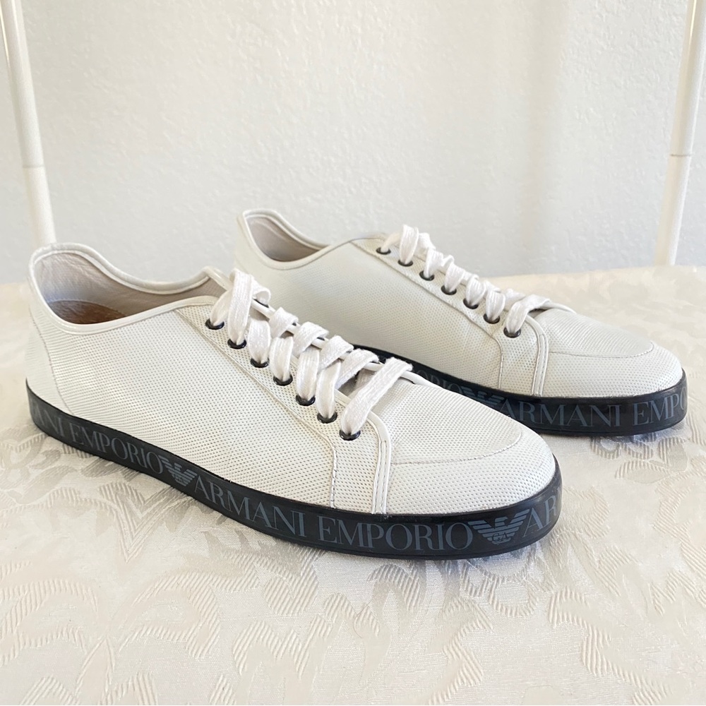 Emporio Armani Wnite leather sneakers